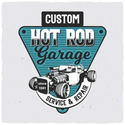 Custom Hot Rod Service and Repair T-shirt Design Template