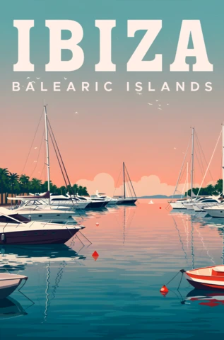 Ibiza Marina Design Template for Travel Posters