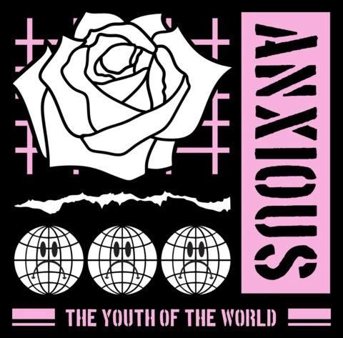 Anxious Rose Graphic Design Template for Youth Apparel