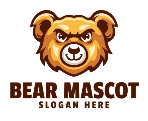 Plantilla de diseño de logotipo de mascota oso