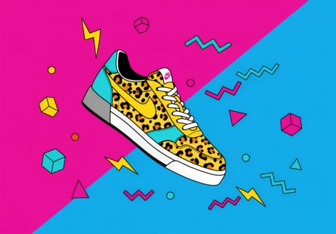 Vibrant Sneaker Design Template for Trendy Footwear Branding