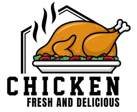 Plantilla de diseño de logotipo de comida para pollos