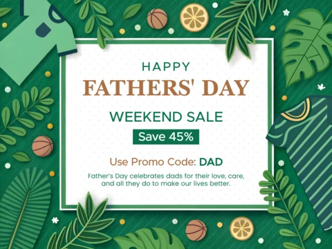 Father's Day Sale Template - Vibrant Tropical Design for Weekend Promotions