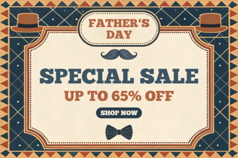 Vintage Father's Day Sale Template - Editable Design for Special Offers