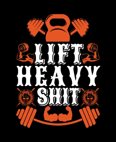 Life heavy shit gym plantilla de diseño de camiseta