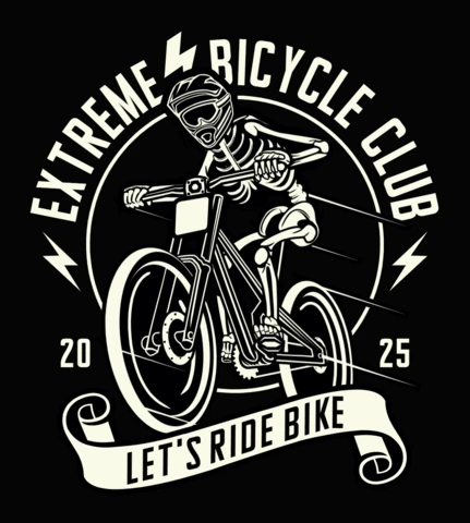 Extreme Moutain Bike Skeleton T-shirt Template