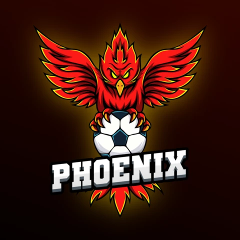 Phoenix vogel dier sport mascotte team badge