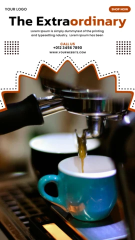 Extraordinary Coffee Shop Social Media Post Design Template