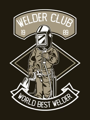 Welder Club Character T-Shirt Design Template