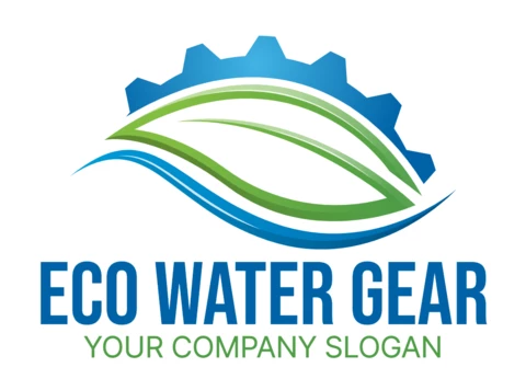 Eco Water Gear Colorful Logo Design Template