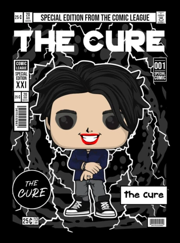 Robert Smith The Cure Cartoon Character Magazine Cover Design Template