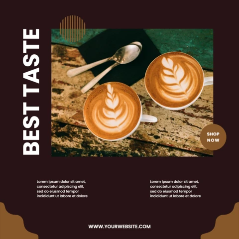 Modello di design del post di instagram di Best Taste Coffee