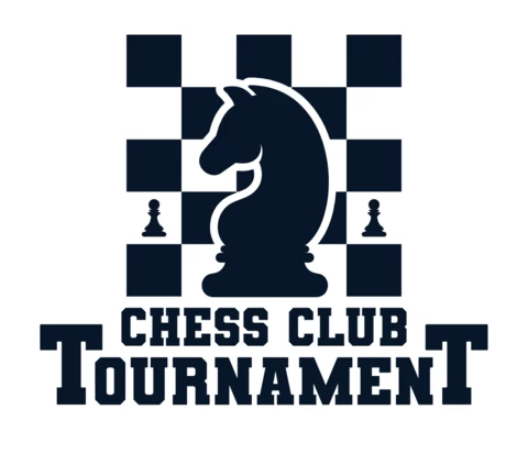 Chess Club Chessboard Tournament Logo Design Template