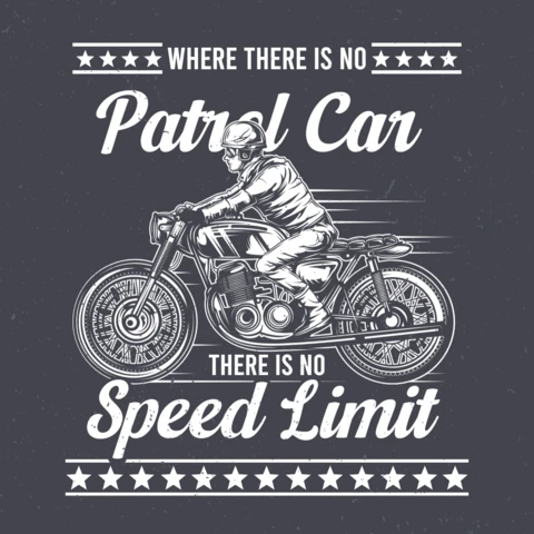 Biker On Motorcycle T-Shirt Design Template