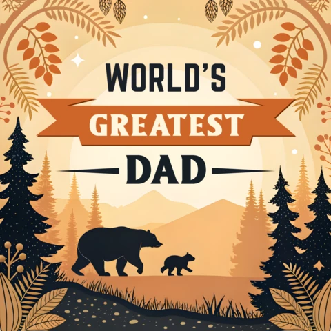 Rustic Nature-Themed Father's Day Design Template: World's Greatest Dad