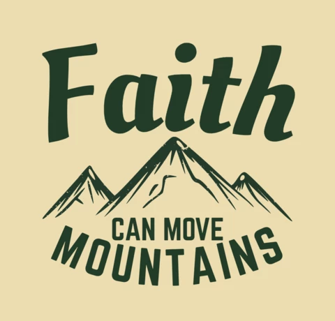 Der Glaube kann Berge versetzen, Vintage-T-Shirt-Design-Vorlage