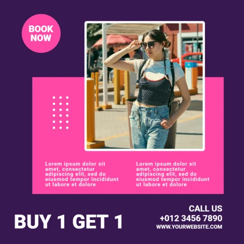 Buy 1 Get 1 Sale Offer Instagram Post Design Template