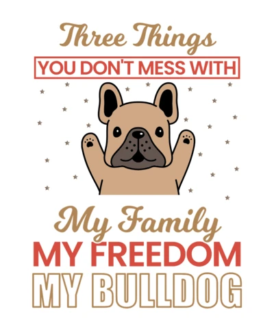 Verspielte Bulldogge Familie Zitat Designvorlage für anpassbare Kunst