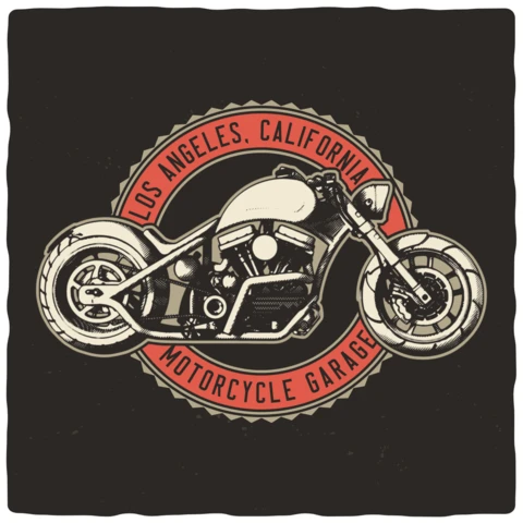 Los Angeles Motorcycle Garage T-shirt Template