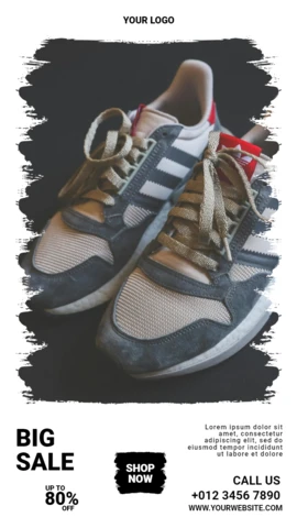 Modello di progettazione post storia social media sneakers streetwear