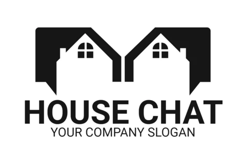 Modèle de logo pour le chat à domicile