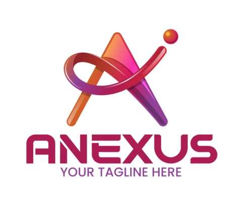 Lettera 3d Anexus un modello di design di logo moderno ed elegante