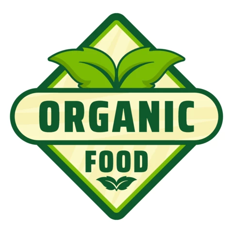 Organic Food Natural Logo Design Template Green
