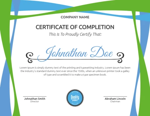 Abstract Modern Professional Corporate Certificate Post Design Template