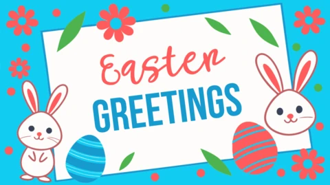 Divertida plantilla de diseño de felicitación de Pascua para celebraciones festivas