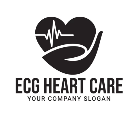 Ecg herzversorgung medizinische behandlung logo entwurfsvorlage