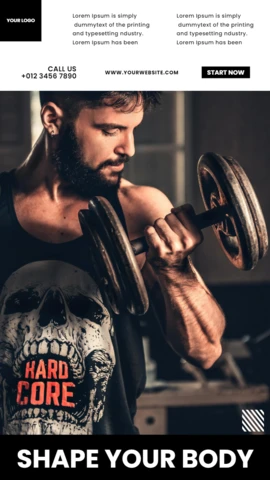 Shape your body gym instagram story post design template