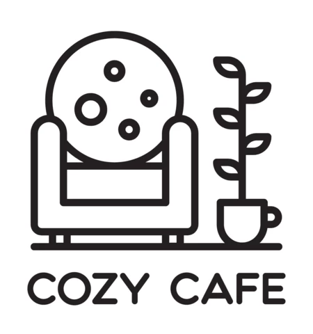 Modelo de design de logotipo de café aconchegante preto