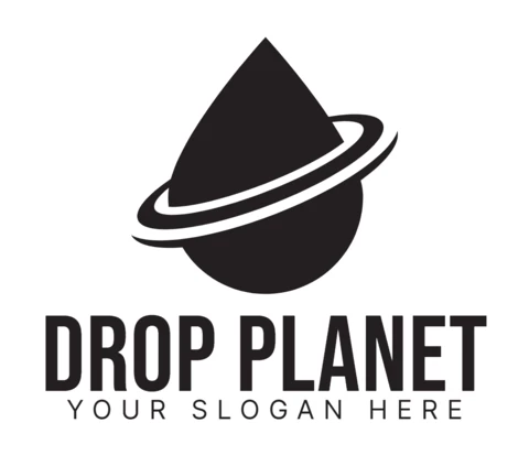 Drop Planet Logo Design Template Black