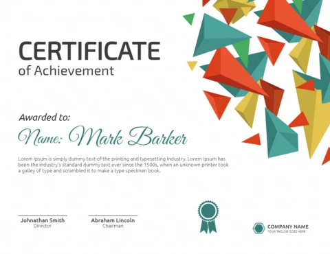 Abstract Modern Certificate Of Achievement Post Design Template