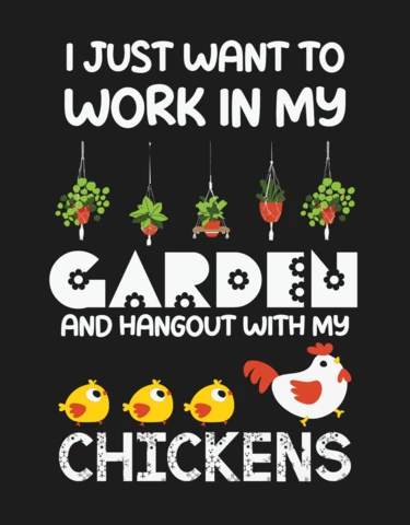Sólo quiero trabajar en mi jardín pollo diseño de la camiseta
