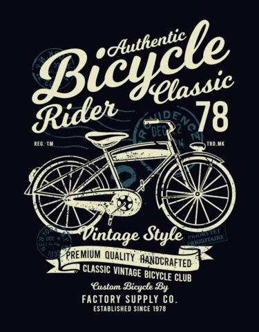 Authentique cycliste, modèle de t-shirt classique de style vintage