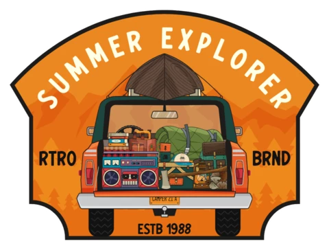 Summer Explorer Badge Template Design