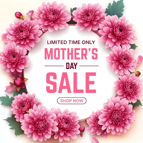 Design de modelo de venda floral para o Dia das Mães - promoção editável com flores cor-de-rosa