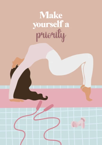 Make Yourself A Priority Motivation Yoga Poster Template