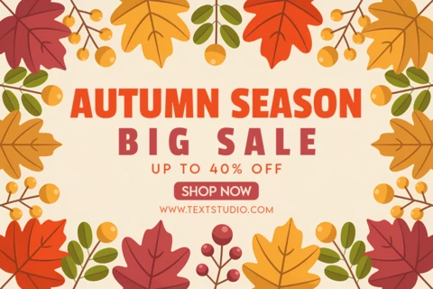 Autumn Leaves Sale Design Template for Promotional Flyers