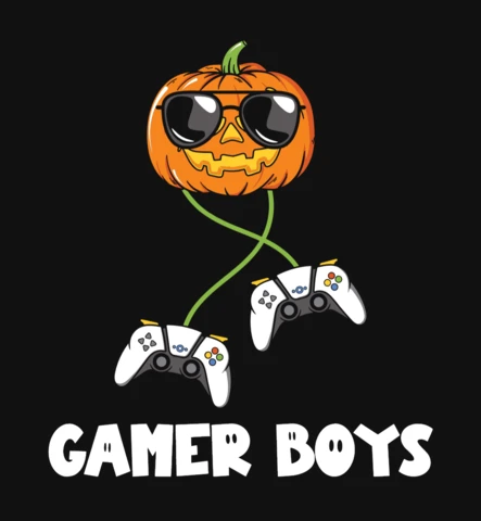 Halloween Gamer Pumpkin T-Shirt Design Template