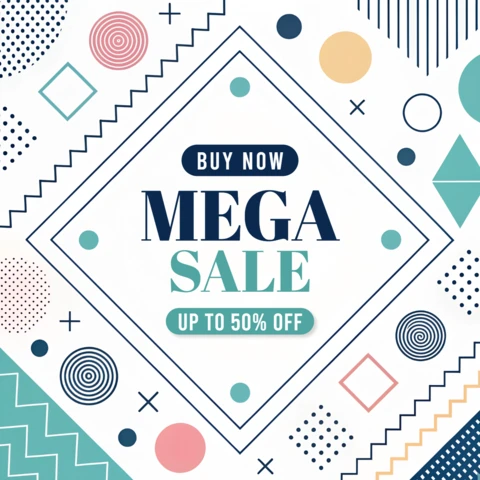Geometric Sale Template Design for Promotional Flyers