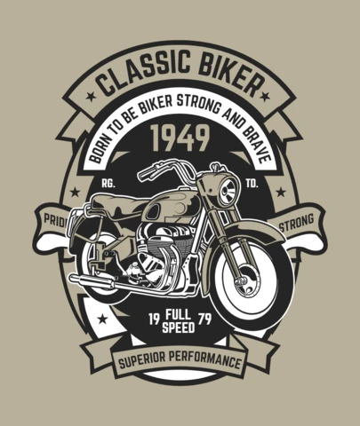Classic Biker T-Shirt Design Template