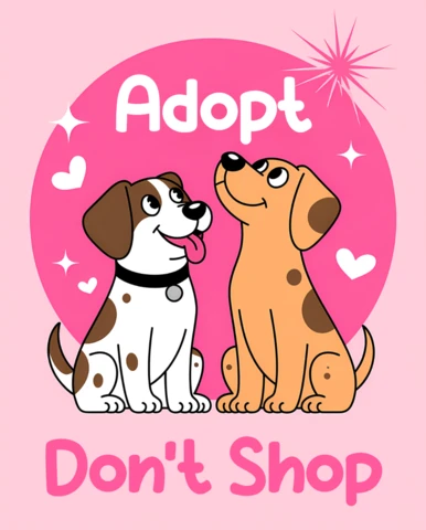 Modèle de design d'adoption de chien joueur pour t-shirts