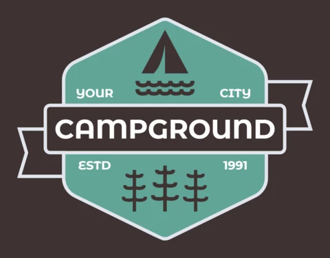Modèle de badge de terrain de camping