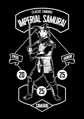 Imperial Samurai Retro T-shirt Design Template