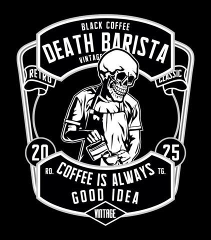 Death Barista T-shirt Design Template