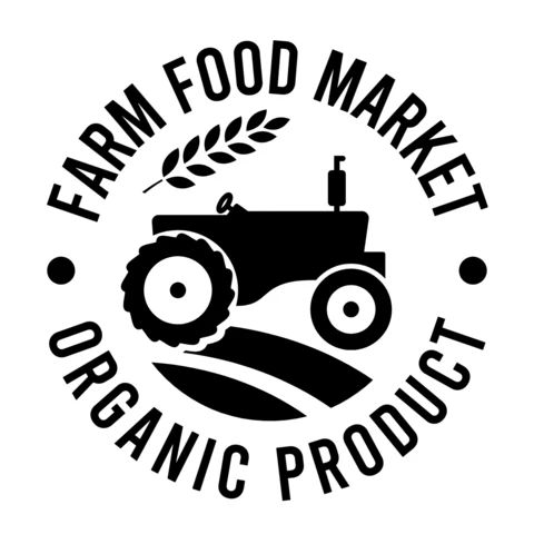 Modelo de design de logotipo de produto orgânico fresco da fazenda