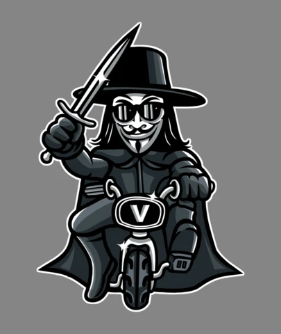 Vendetta Biker Comic Caricature Pop Culture T-Shirt Design Template