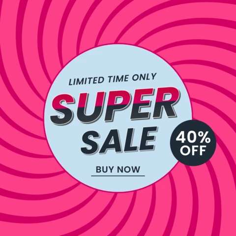 Super Sale Template Pop Art Sunburst Template